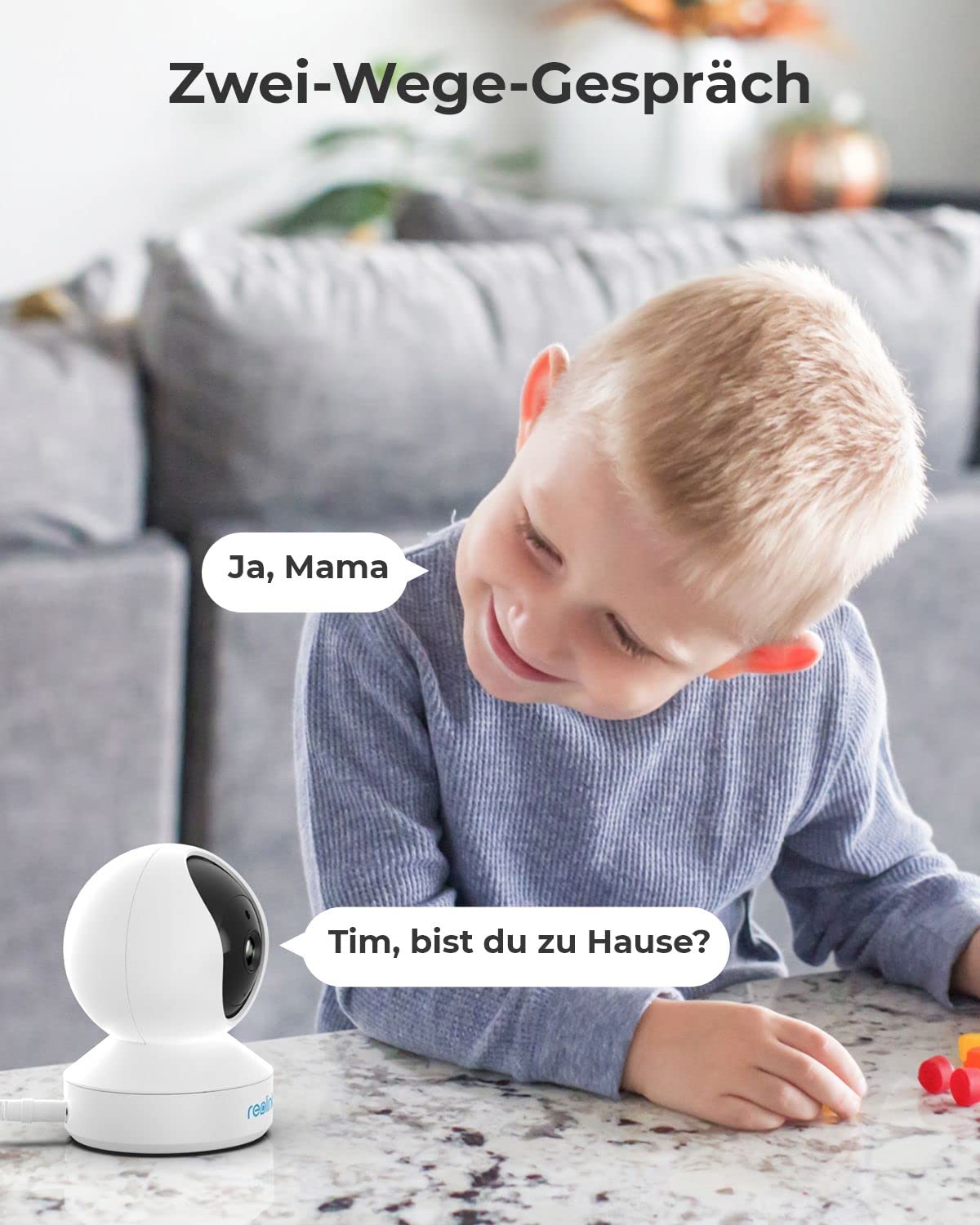 Reolink 4MP Überwachungskamera Innen WLAN Schwenkbar, Home und Baby Monitor mit Personen-/Haustiererkennung, Auto-Tracking, 2,4/5Ghz WiFi IP Kamera Indoor, 2-Wege-Audio, IR-Nachtsicht, E1 Pro