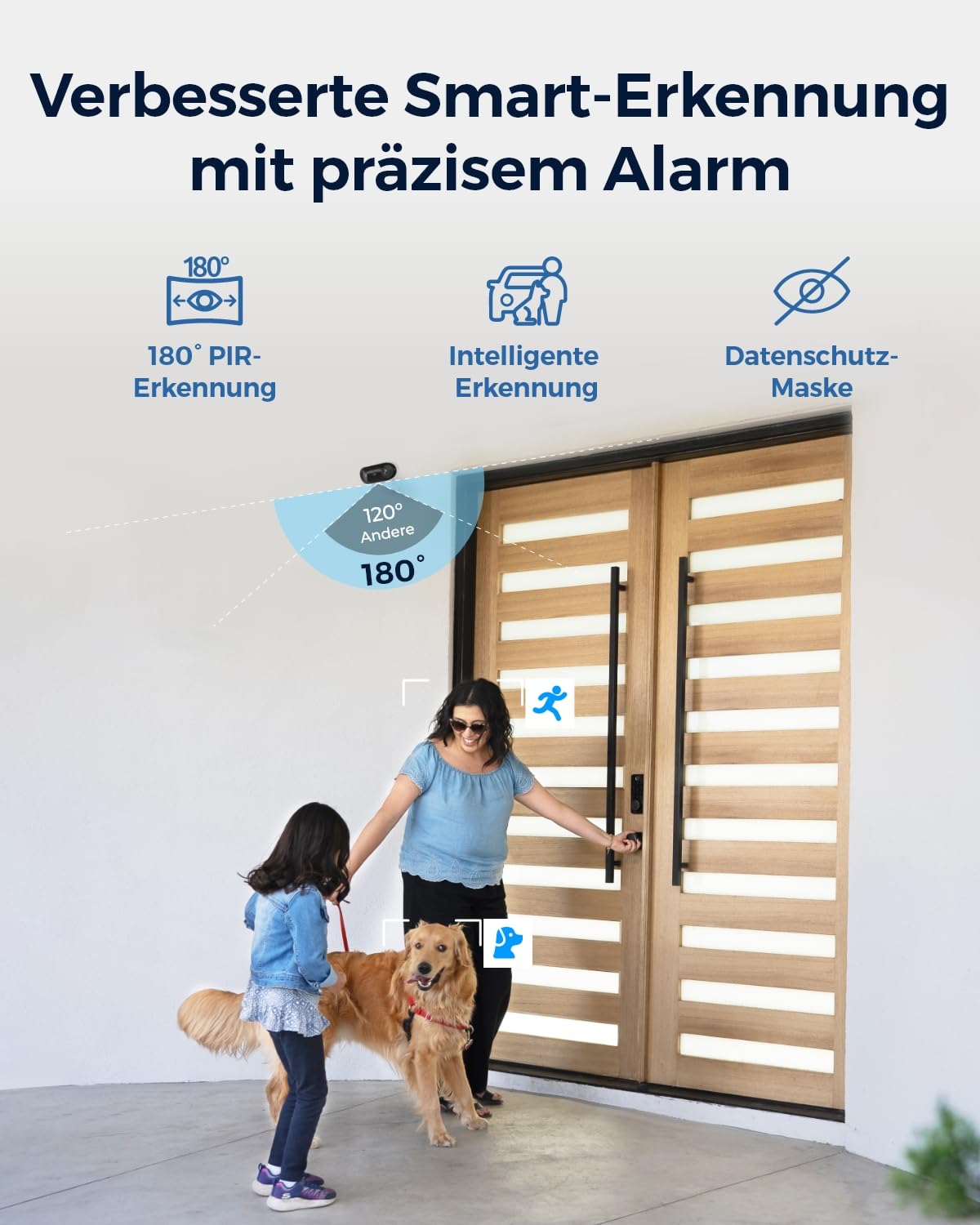 Reolink Argus 4 Pro, 4K Solar Überwachungskamera Aussen Akku, ColorX-Nachtsicht, 180°-Weitwinkel, 8MP Kabellose WLAN IP kamera, Dual-band Wi-Fi 6, PIR- & KI-Erkennung, IP66-Wasserdicht, mit Solarpanel