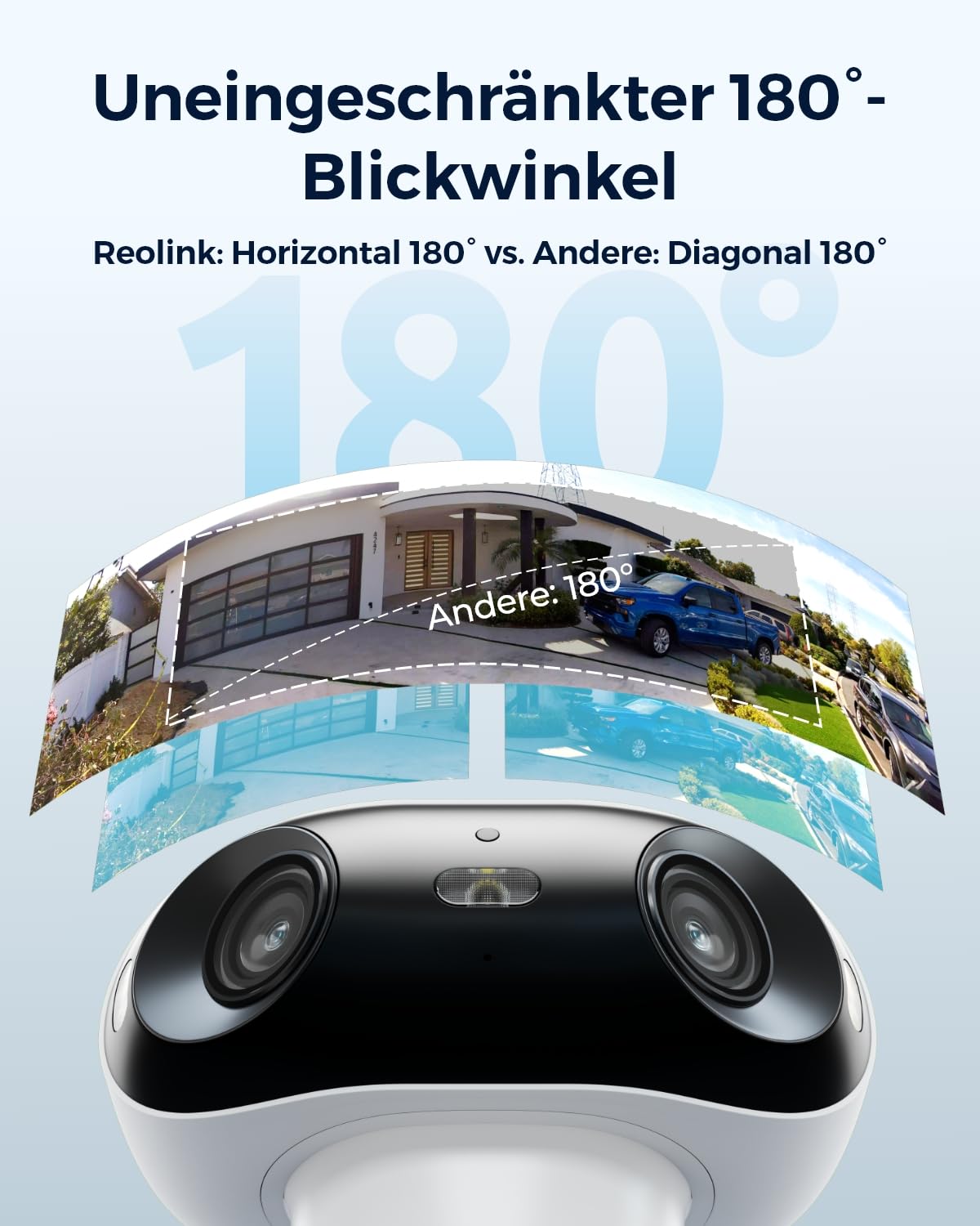 Reolink Argus 4 Pro, 4K Solar Überwachungskamera Aussen Akku, ColorX-Nachtsicht, 180°-Weitwinkel, 8MP Kabellose WLAN IP kamera, Dual-band Wi-Fi 6, PIR- & KI-Erkennung, IP66-Wasserdicht, mit Solarpanel