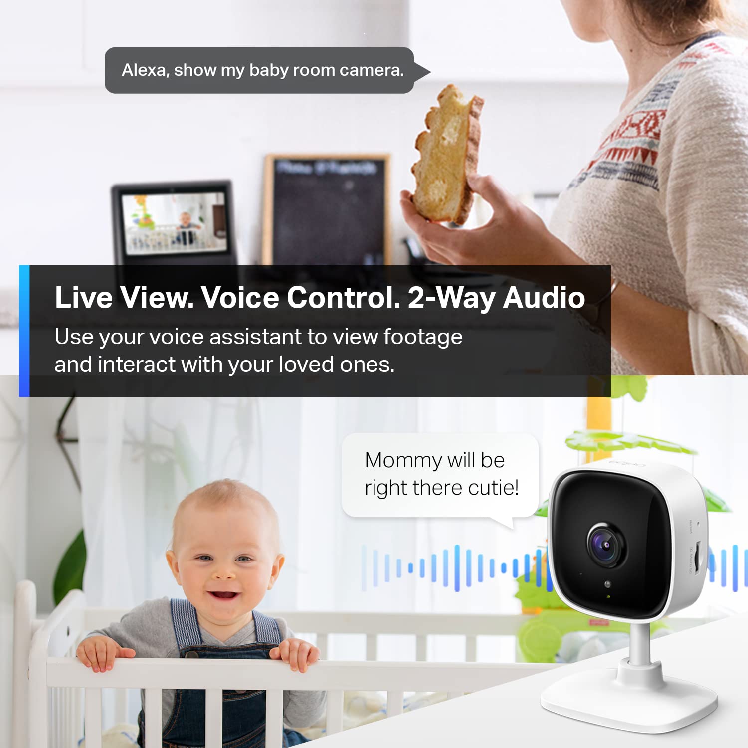 TP-Link Tapo 2K Security Camera for Baby Monitor, Dog Camera w/Motion Detection, 2-Way Audio Siren, Night Vision, Cloud & SD Card Storage, Works w/Alexa & Google Home, 4-Pack (Tapo C110P4)