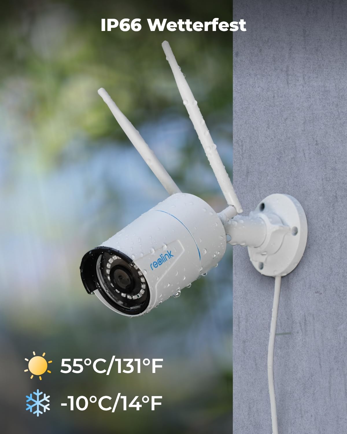 Reolink 5MP WLAN Kamera Outdoor, 2,4GHz/5GHz WLAN CCTV IP Kamera Aussen mit Personen-/Fahrzeugerkennung, IP66 Wetterfest, Nachtsicht, Bewegungsmelder, SD-Kartenslot, Zeitraffer, Außenkamera RLC-510WA