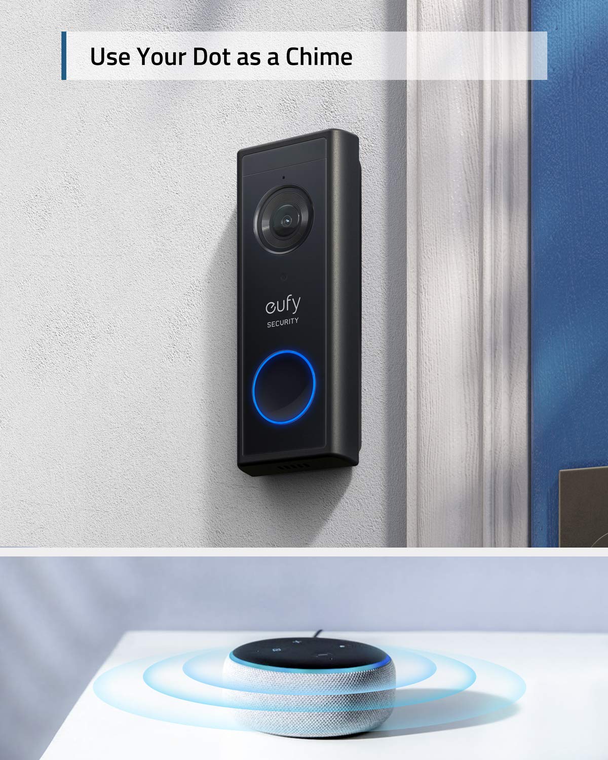 eufy Security Battery Video Doorbell C210 Kit, 1080p, No Subscription, Wi-Fi, 120-Day Battery Life, AI Detection, 2-Way Audio, Remote Monitoring