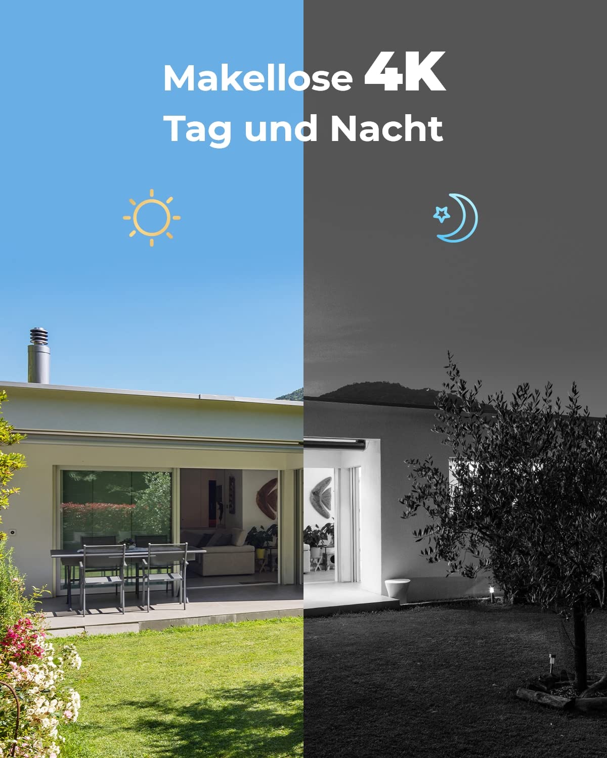 Reolink 4K Überwachungskamera Aussen Set, 8CH Videoüberwachung mit 4X 8MP PoE IP Kamera und 2TB HDD NVR für 24/7 Aufnahme Innen Outdoor, Personenerkennung und Fahrzeugerkennung, IP66, RLK8-800B4