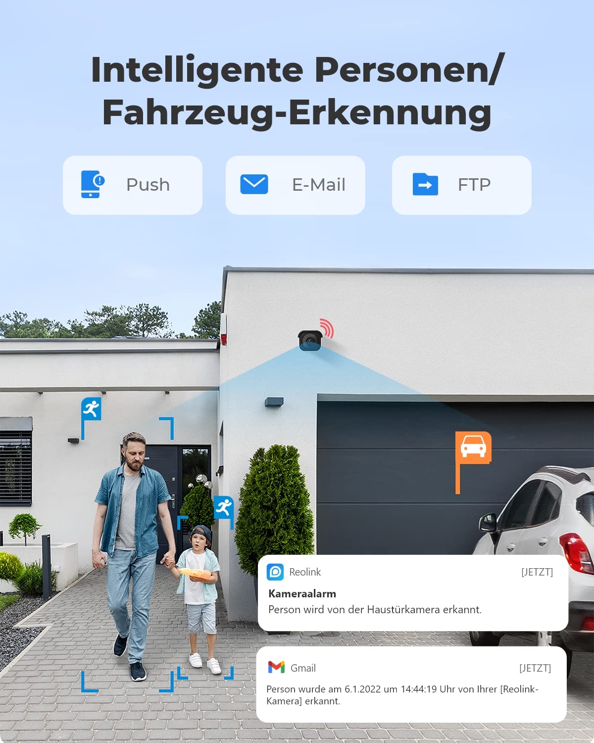 Reolink 4K Smarte PoE Überwachungskamera Aussen mit Personen-/Fahrzeugerkennung, 8MP IP Kamera mit Audio und microSD Kartensteckplatz, IR Nachtsicht, IP67 Wasserfest, Zeitraffer, RLC-810A