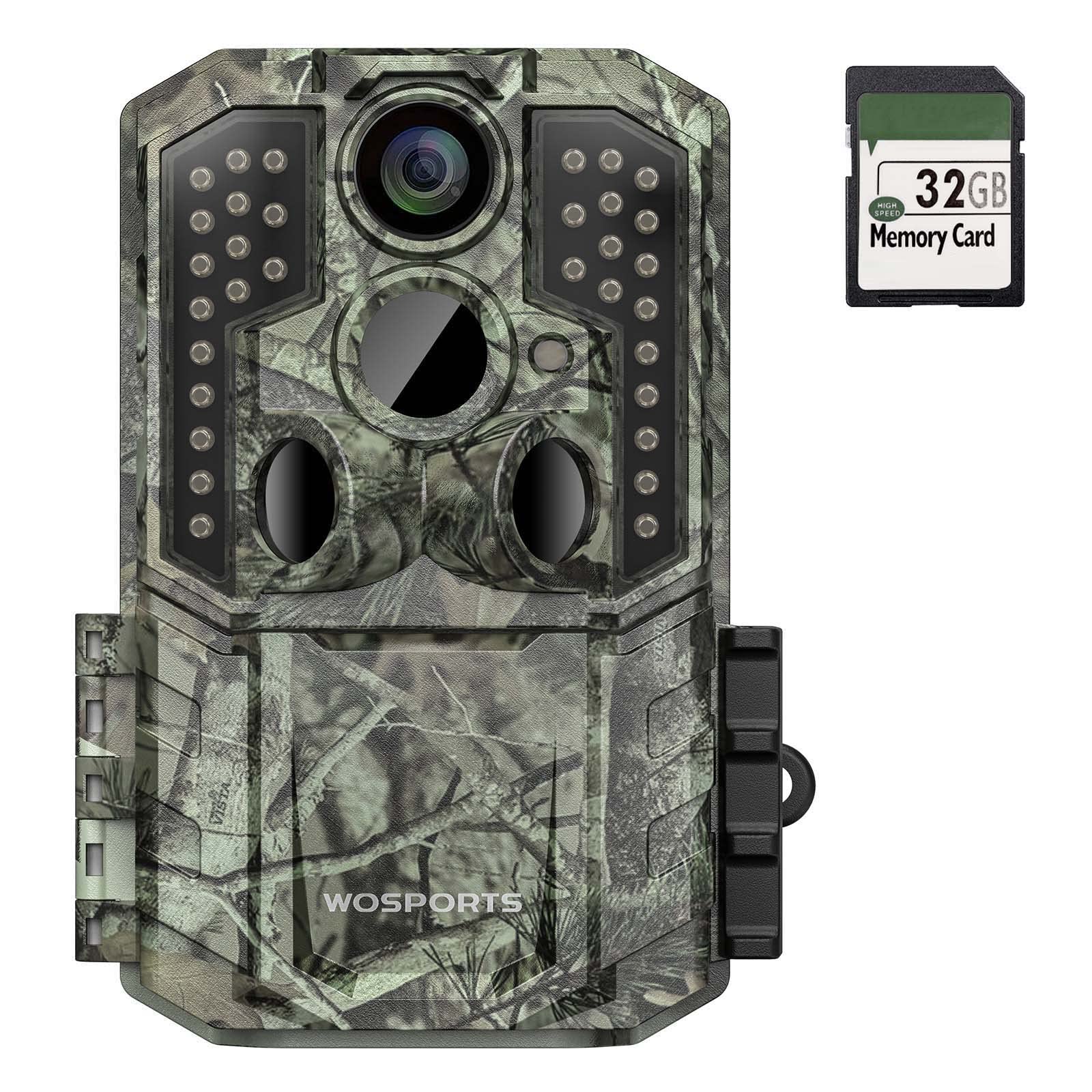 WOSPORTS Trail Camera,48MP 4K 0.2S Trigger Motion Activated,Game Hunting Camera with Night Vision IP66 Waterproof 2.0''LCD 120°Wide Camera Lens for Outdoor Scouting Wildlife Monitoring Home Security