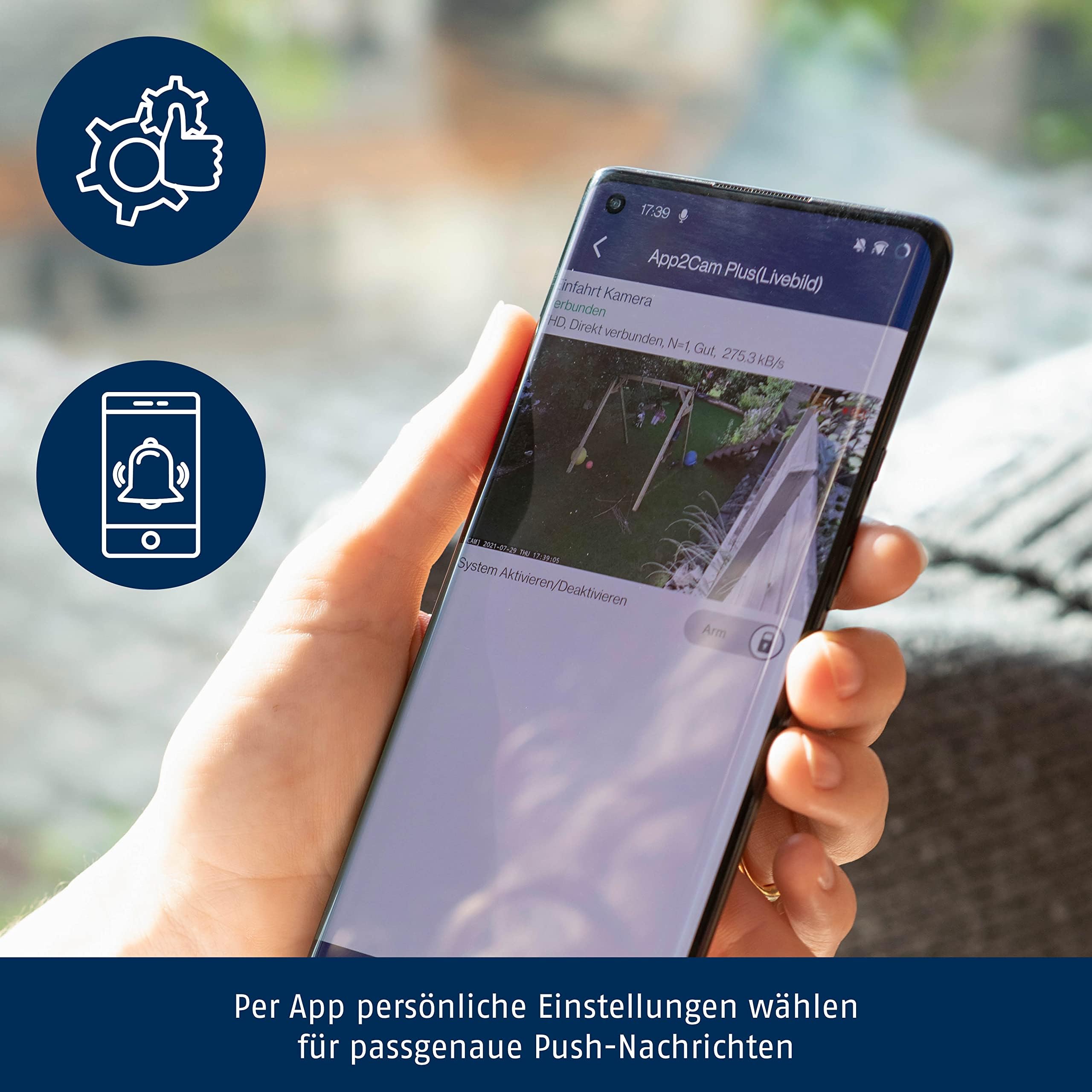 ABUS WLAN Außen-Kamera PPIC44520 - Überwachungskamera mit App, Bewegungserkennung, Objektunterscheidung, Push-Benachrichtigung, Nachtsicht, 8-GB-Speicherkarte, 1080p/Full HD, Masking, Weiß