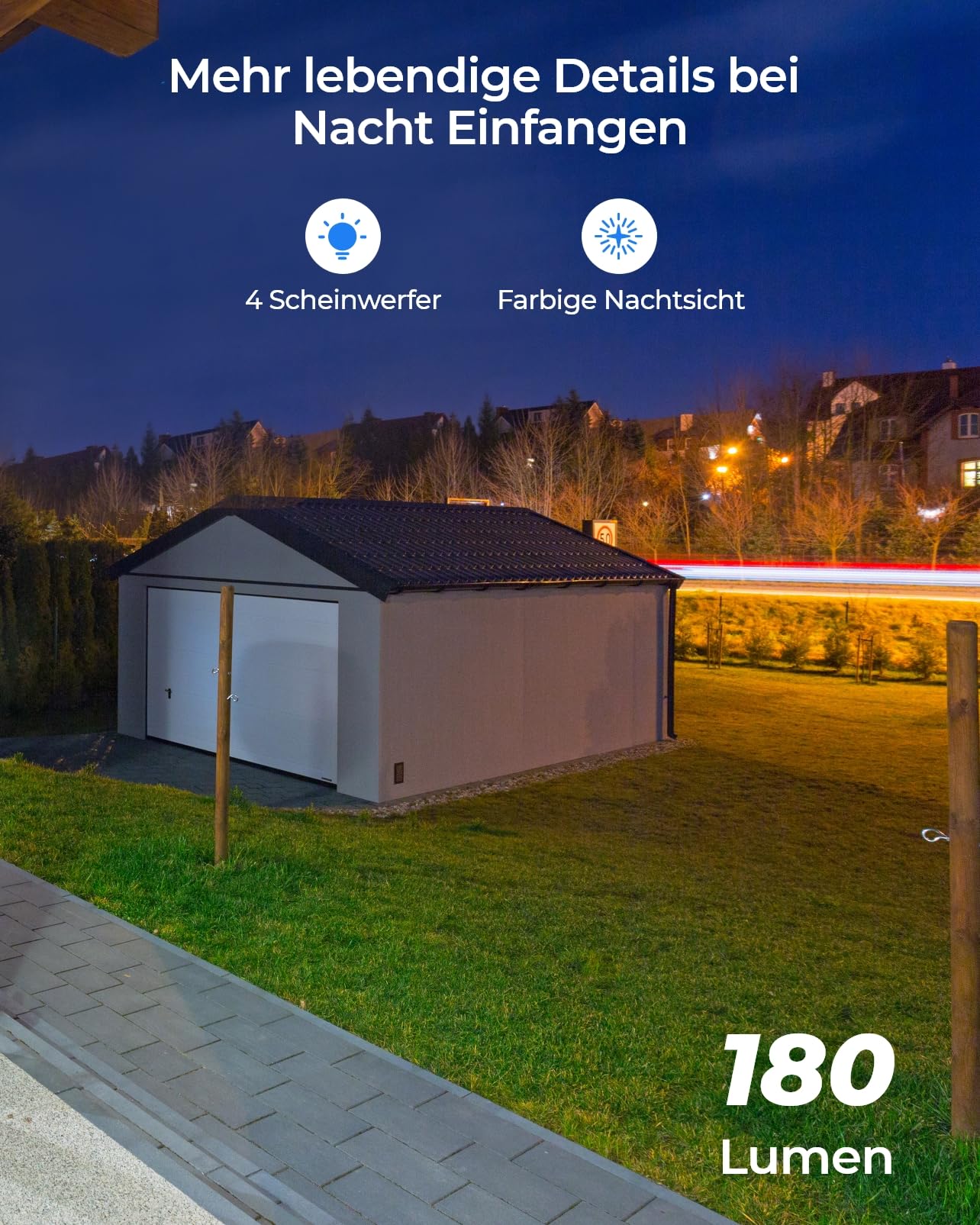 Reolink Wi-Fi 6 4K PTZ WLAN Kamera Outdoor mit 3X optischem Zoom, Auto-Tracking, 2,4/5 GHz Dualband, Intelligente Personen-/Fahrzeug-/Haustiererkennung, Farbnachtsicht, 2-Wege-Audio, E1 Outdoor Pro