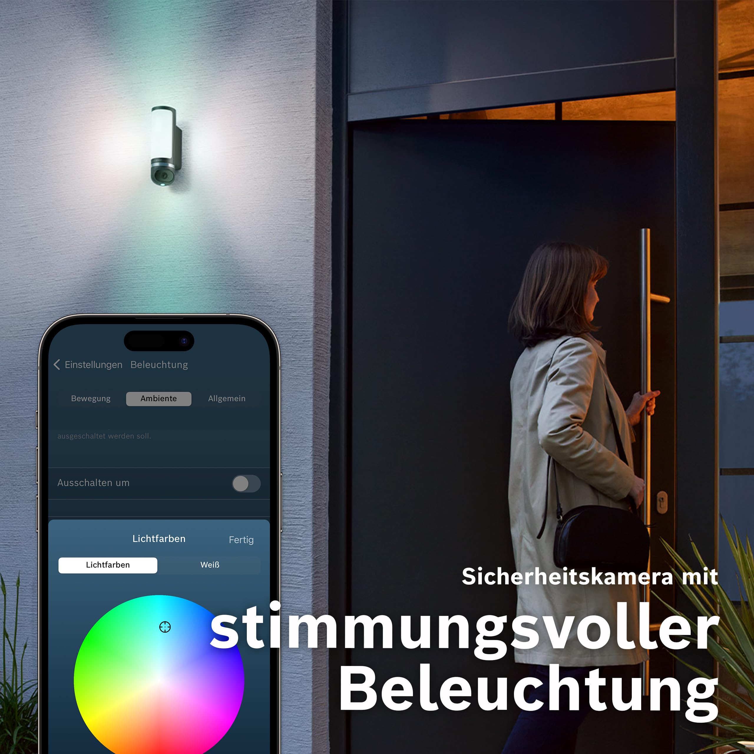 Bosch Smart Home Außenkamera II, Überwachungskamera Außen, 1080p Full-HD Auflösung mit integrierter Alarmsirene und Design-Leuchte, kompatibel mit Amazon Alexa, anthrazit – Amazon exklusiv