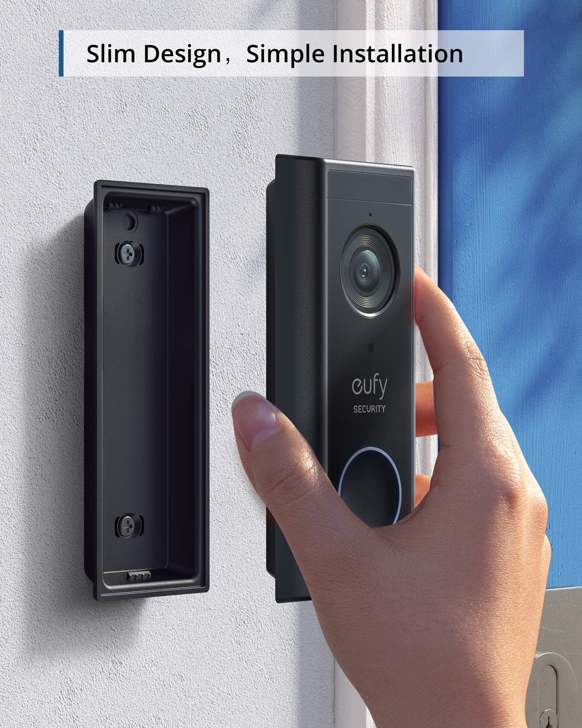 eufy Security Battery Video Doorbell C210 Kit, 1080p, No Subscription, Wi-Fi, 120-Day Battery Life, AI Detection, 2-Way Audio, Remote Monitoring