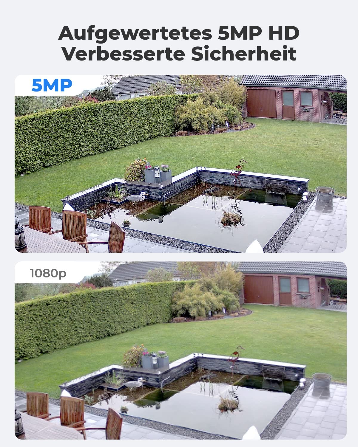 Reolink 5MP PoE Überwachungskamera Aussen mit Personen-/Autoerkennung, Smarte IP Kamera Outdoor mit Zeitraffer, IR Nachtsicht, Audio, Wasserfest, microSD Kartensteckplatz, RLC-520A Schwarz