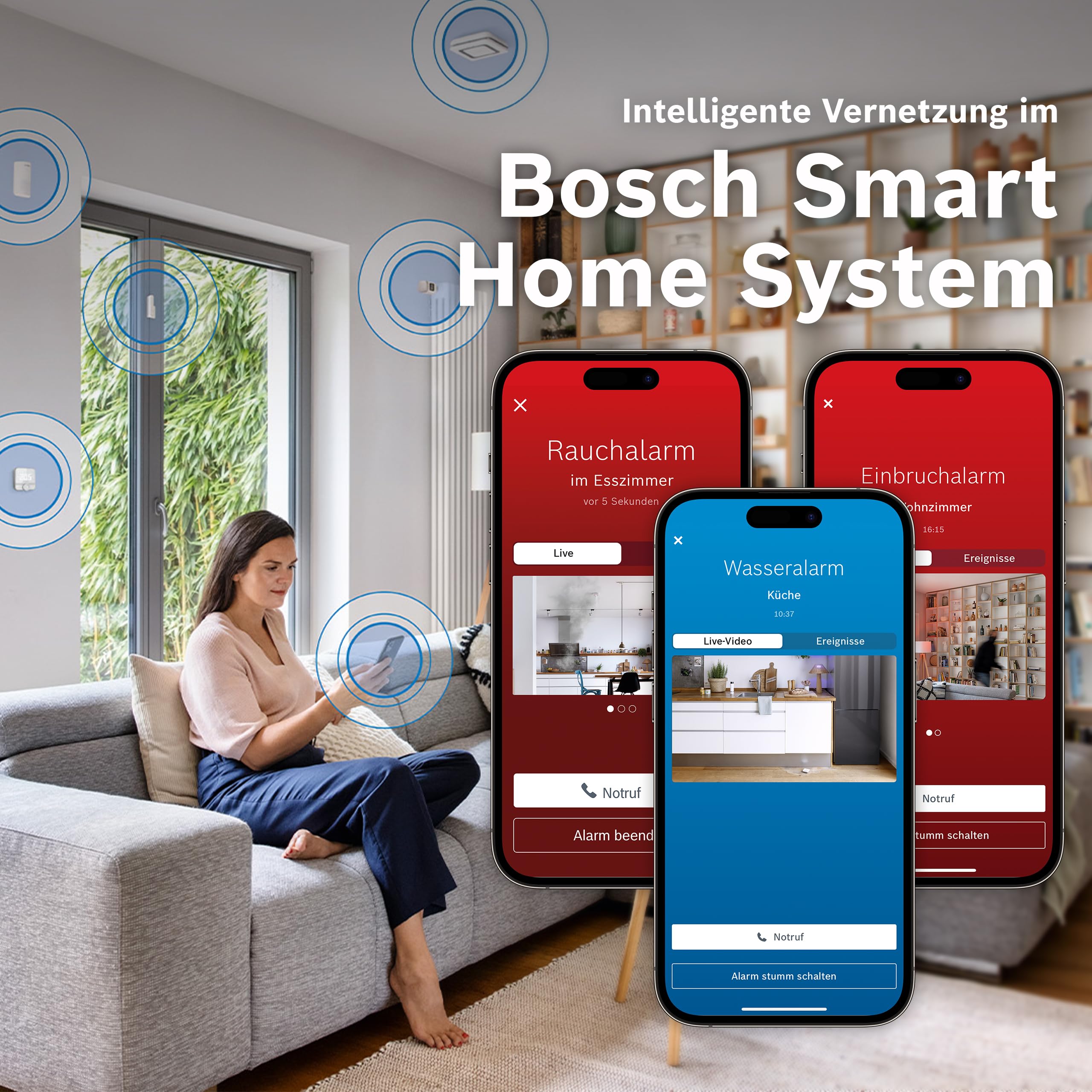 Bosch Smart Home Eyes Innenkamera II, 1080p WLAN Überwachungskamera für den Innenbereich, kompatibel mit Amazon Alexa, Nur Bewegung